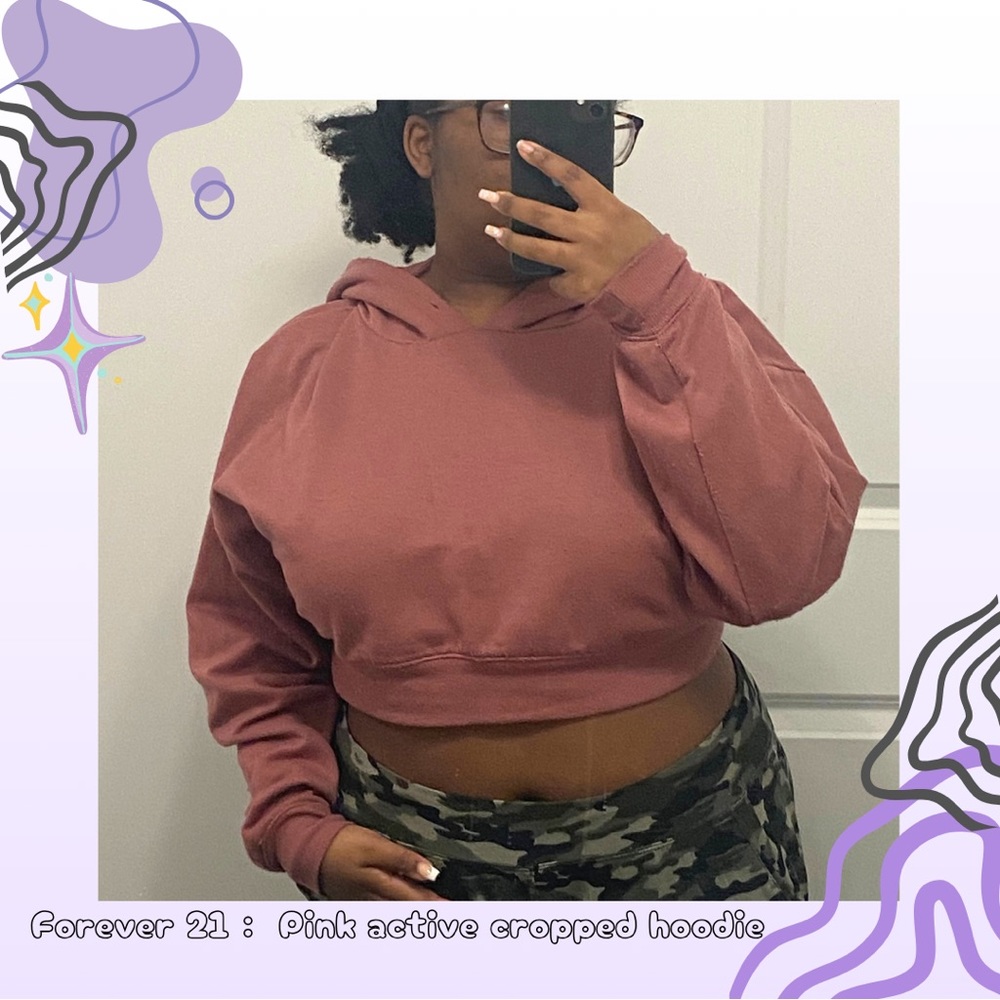💜30% off sale💜 Forever 21 | Pink cropped workout hoodie